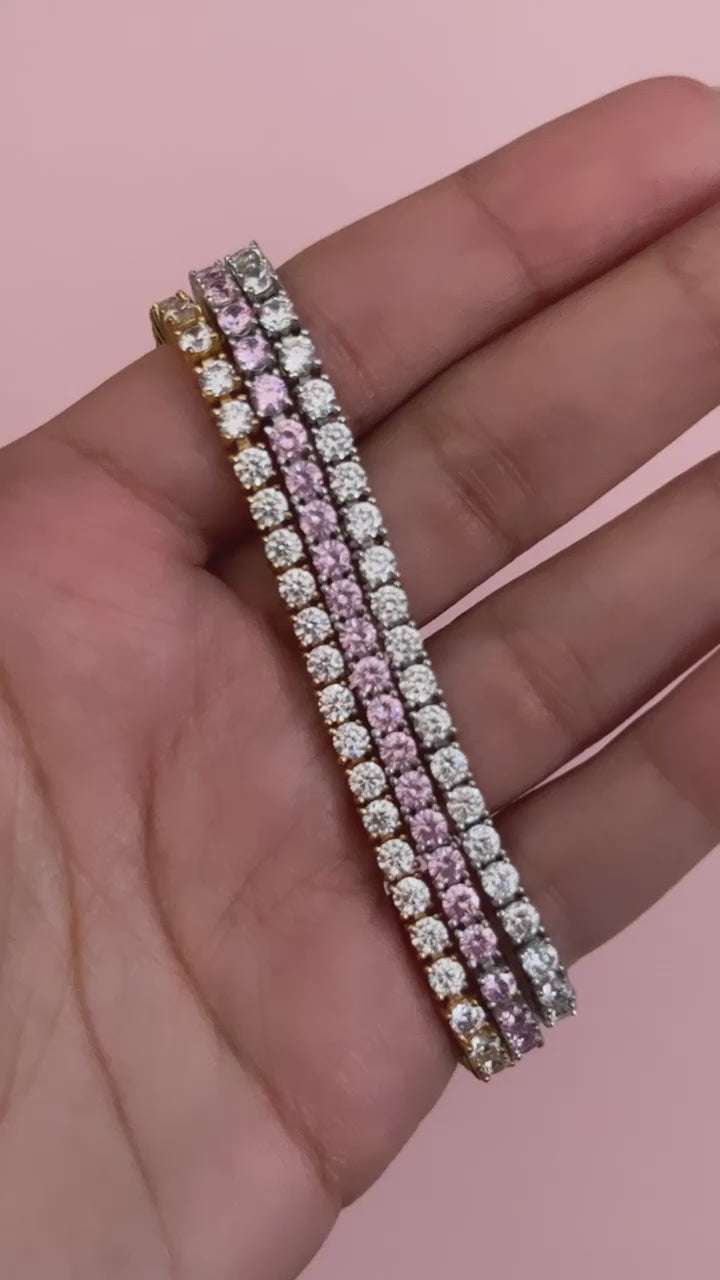 Pink Signature Tennis Bracelet